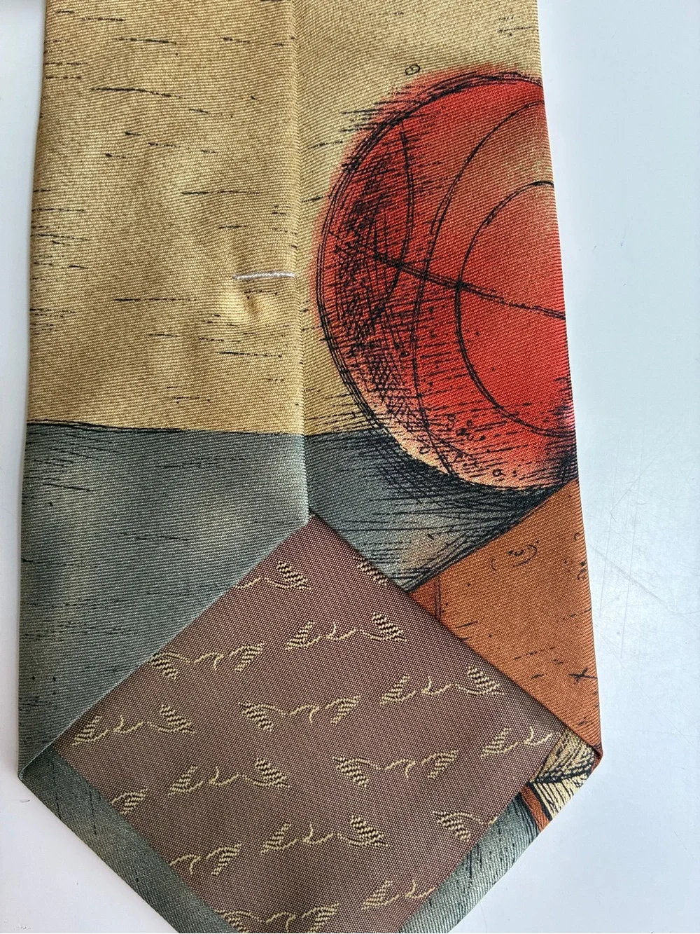 Auburn Tigers Collegiate Football Print Tie - Blue and Tan